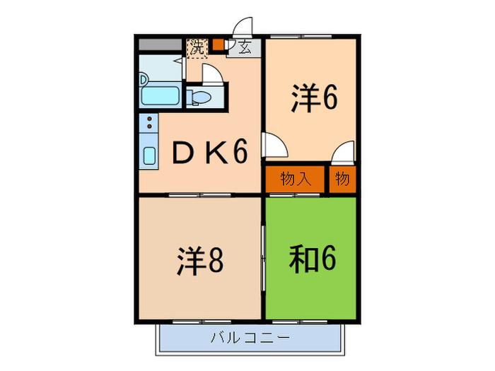本駒込シティハイツB(3DK/3階)の間取り写真