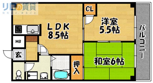 メゾンラメール(2LDK/3階)の間取り写真