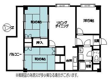 サンク開成(3LDK/2階)の間取り写真