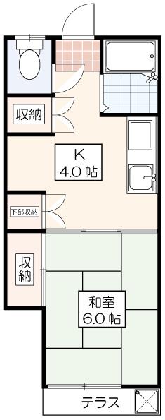 第二よしの荘(1K/1階)の間取り写真