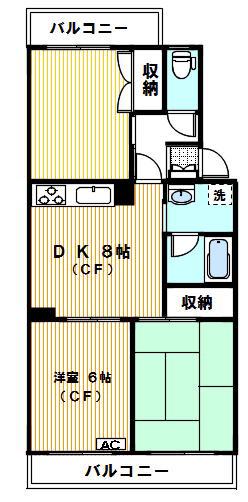 ローゼ鷺沼(3DK/1階)の間取り写真