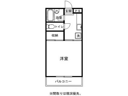 シャルムK(1K/3階)の間取り写真
