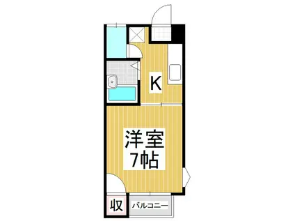 クオリティーハウス若宮A棟(1K/2階)の間取り写真