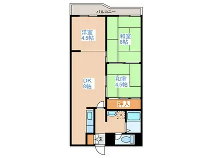 ハイツ平岸(3DK/3階)の間取り写真