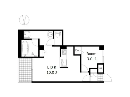 KKS.BLDG(1LDK/3階)の間取り写真
