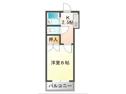 エクセレント安田C舘(1K/2階)の間取り写真
