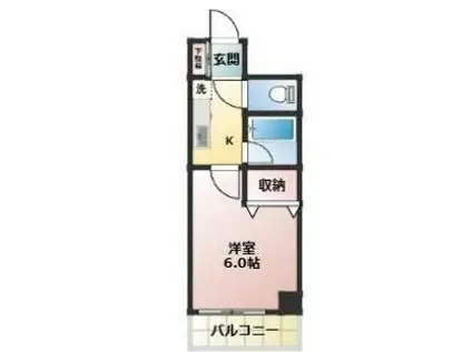 シティヴィラP&B(1K/1階)の間取り写真