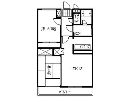 グレースヴィラII(2LDK/3階)の間取り写真