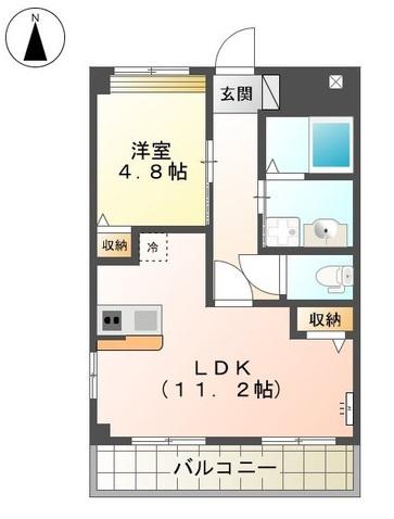 ラピュタ(1LDK/1階)の間取り写真