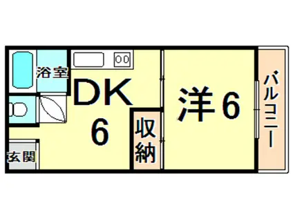 寿コーポ(1DK/3階)の間取り写真