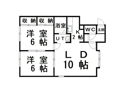 椿ハウス(2LDK/2階)の間取り写真