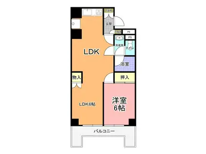新日本ロイヤルレジデンス(1LDK/6階)の間取り写真