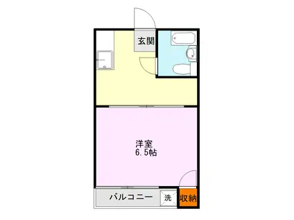 康庵ハイツI(1K/1階)の間取り写真