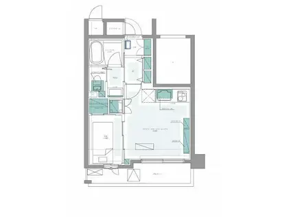 シニアテックマンションーフリーディオ神楽坂(1DK/8階)の間取り写真