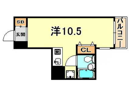 ロマネスク王子公園(ワンルーム/2階)の間取り写真