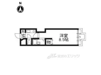 シティコア30朱雀(1K/1階)の間取り写真