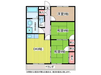 平泉スクールマンション(3DK/2階)の間取り写真