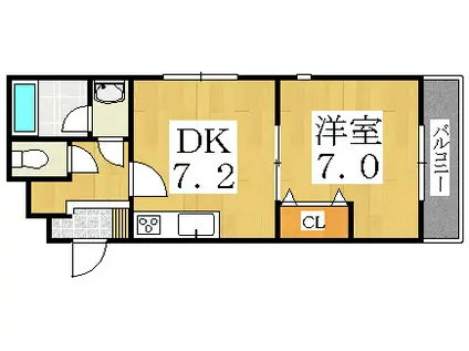 ソフィアコート(1DK/3階)の間取り写真