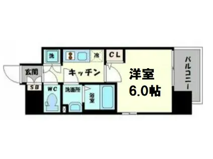 エスリード心斎橋イースト(1K/7階)の間取り写真