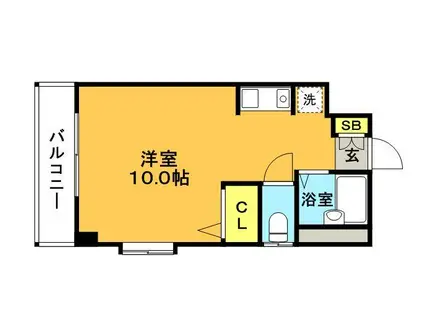 ダブルーンII井尻(1K/2階)の間取り写真