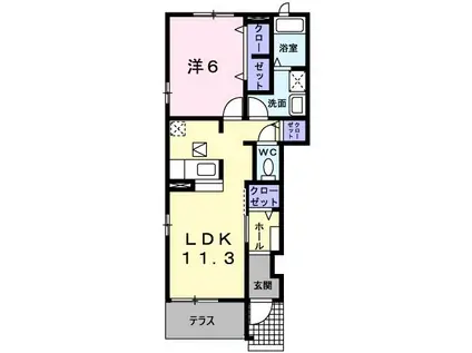 パイン スクエア ノース A(1LDK/1階)の間取り写真