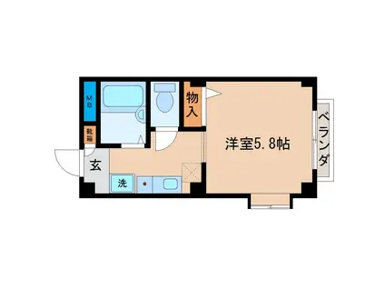 塙田壱番館(ワンルーム/2階)の間取り写真