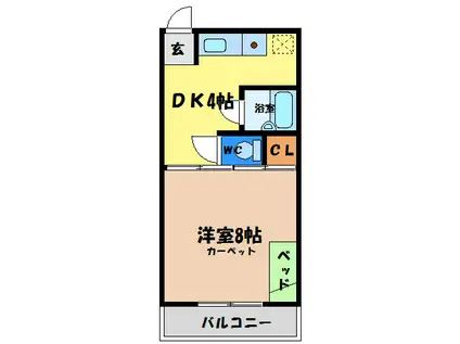 みずほ寮(1DK/1階)の間取り写真