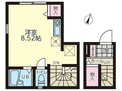 ケーフラット湘南(ワンルーム/2階)の間取り写真
