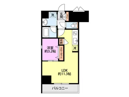 パークソレイユ弐番館(1LDK/5階)の間取り写真