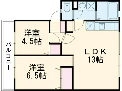 パナハイツいづみ(2LDK/1階)の間取り写真