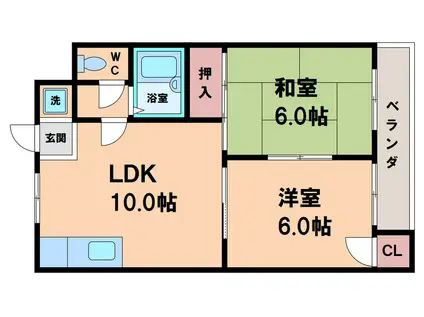 LUMIERE住吉ノース(2LDK/2階)の間取り写真