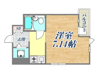 夙川羽衣町パークハイムⅡ(ワンルーム/3階)の間取り写真