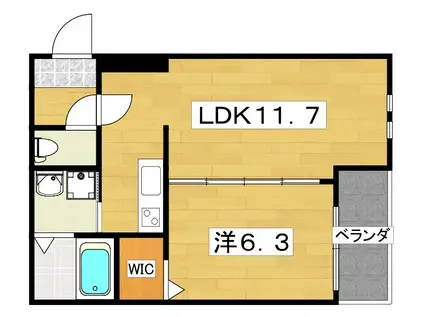 フジパレス上神田II番館(1LDK/3階)の間取り写真