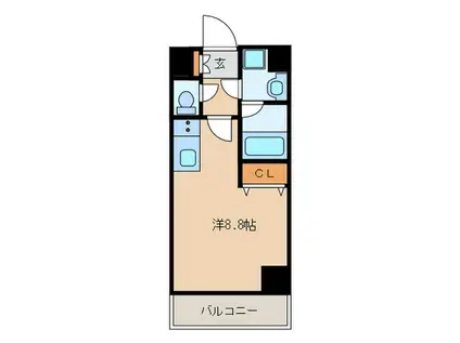 レジデンシア大須(ワンルーム/8階)の間取り写真