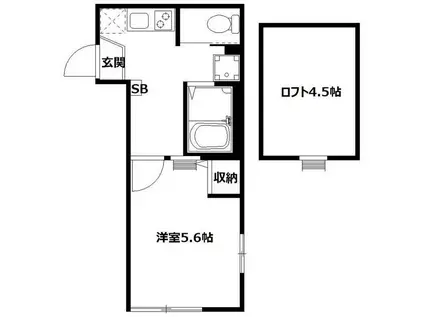 F H ASUKA(1K/1階)の間取り写真