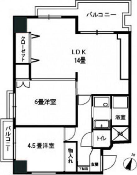 IKEDA BUILDING(2LDK/8階)の間取り写真