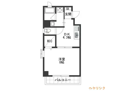 プロビデンス栄南(1DK/3階)の間取り写真