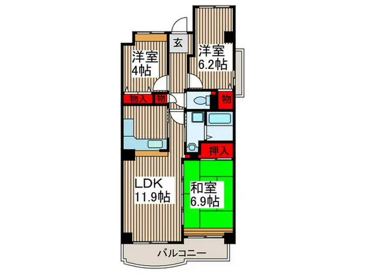 コーポレート中浦和 1階階 間取り