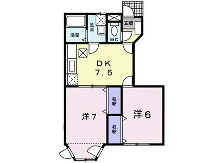 コートシャルマンI(2DK/1階)の間取り写真