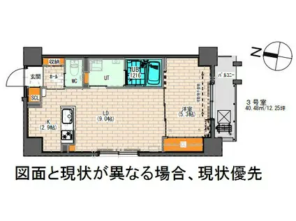 YU-COURT大通西13(1LDK/8階)の間取り写真