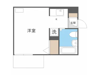 ヒューマンプラザ北大前(1K/6階)の間取り写真