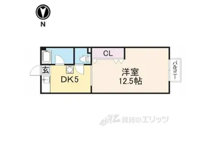 グリーンハイツオオタヤ(1DK/2階)の間取り写真