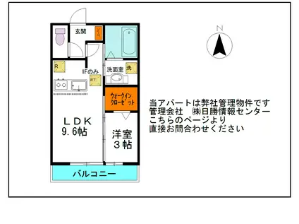プラトン(1LDK/3階)の間取り写真