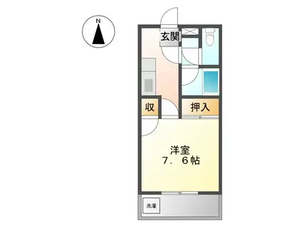 江戸橋パレス(1K/4階)の間取り写真