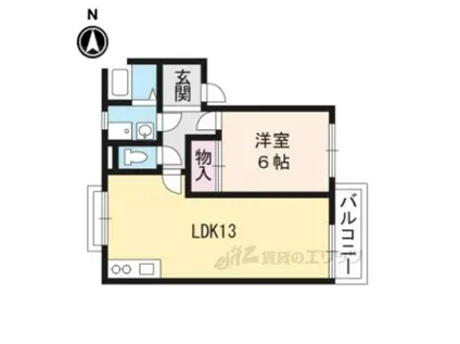 リュシオル石山(1LDK/2階)の間取り写真
