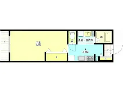 TSUSHIMAYA(1K/1階)の間取り写真