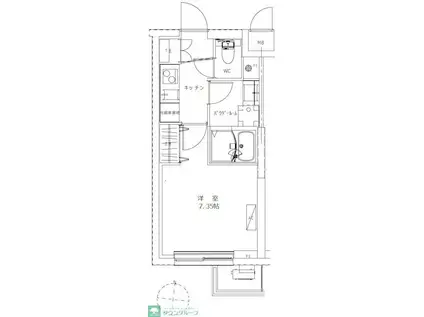 GENOVIA蕨(1K/1階)の間取り写真