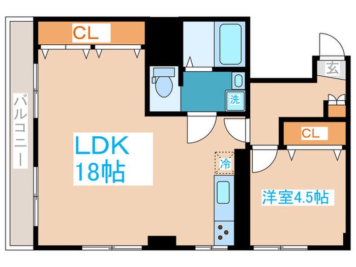 レジ東郷(1LDK/2階)の間取り写真