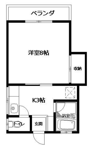 シンボリ川井(1K/1階)の間取り写真