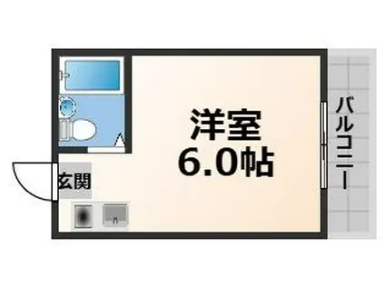 YOUハイム俊徳(ワンルーム/2階)の間取り写真